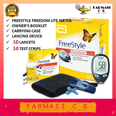 Abbott Freestyle Freedom Lite Glucometer With Test Strips Blood