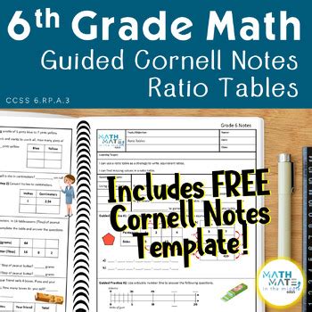 Cornell Notes Method Guided Notes Ratio Tables By MathMate In The