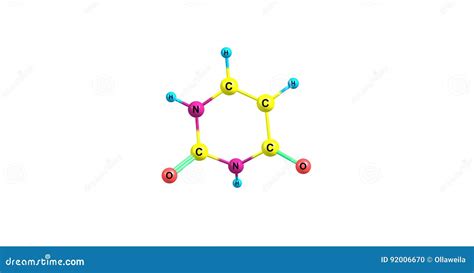 Uracil Molecular Structure Isolated On White Stock Illustration