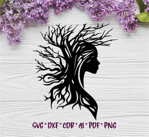 Woman Tree Tree Of Life Svg Dxf Ai Digital Vector Files Etsy