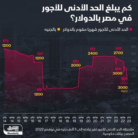 اقتصاد الشرق مع Bloomberg كيف انخفضت قيمة الحد الأدنى للأجور في مصر