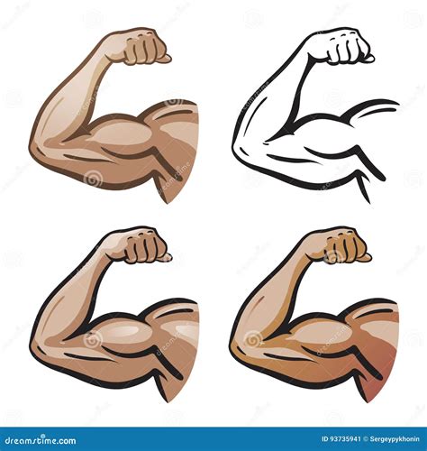 Strong Male Arm Hand Muscles Biceps Icon Or Symbol Gym Health