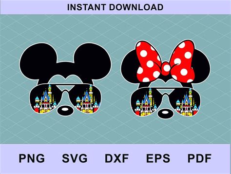 Mickey Mouse With Glasses SVG Minnie Mouse With Glasses SVG Mickey