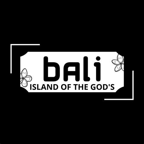 Bali Island Of The Gods Typography Tee Graphic 26777351 Vector Art at