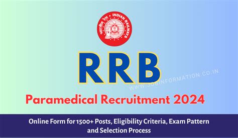 RRB Paramedical Recruitment 2024 Out Online Form For 1500 Posts