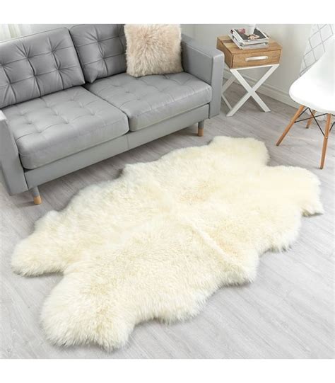 White Sheepskin Rug By Bowron Large Quatro Lambskin Rug At Sheepskin Town