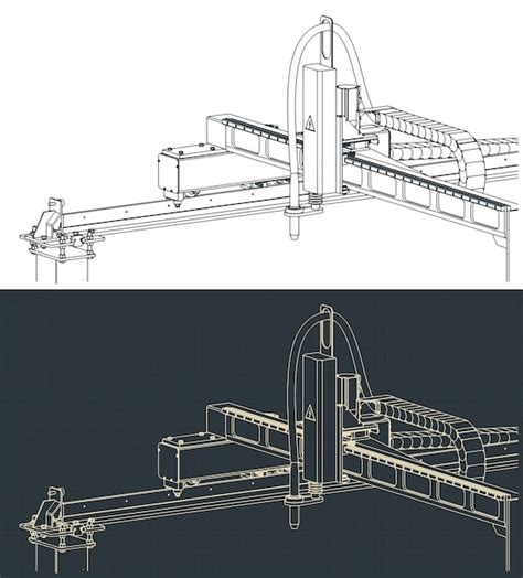 Premium Vector CNC Plasma Cutting Machine Drawing