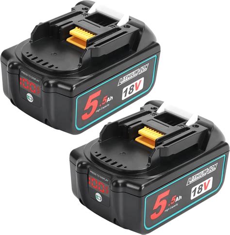 Powarobor 2 Pack 18v 5 5ah Bl1850b Compatible With Makita 5500mah With