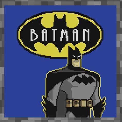 Minecraft Pixel Art Grid Batman