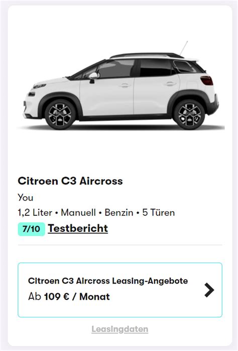 Citro N C Aircross Leasing F R Euro Im Monat Brutto Sparneuwagen De