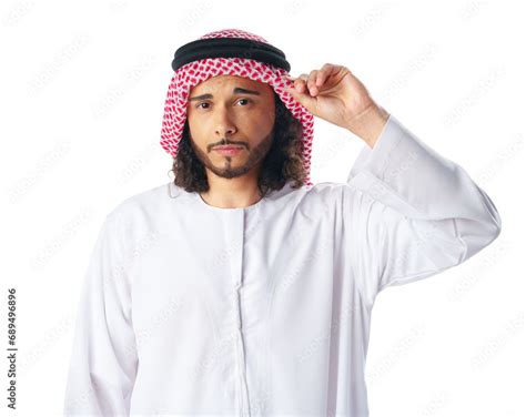 Portrait Of A Young Arab Man Wearing Middle Eastern Traditional Dress