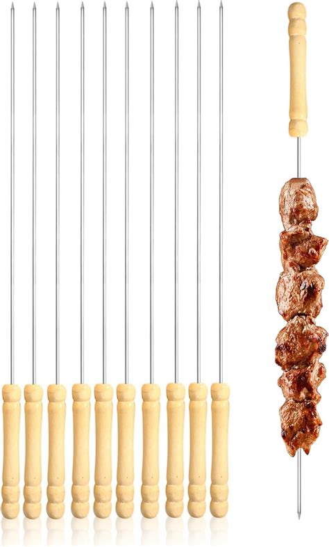 Barbecue Skewers Pcs Bbq Skewers Stainless Steel Kebab Skewer With