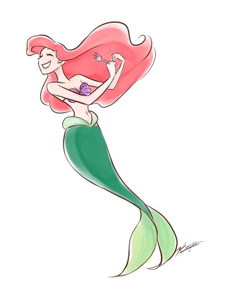 Ariel (watercolor) | ディズニー, 動物