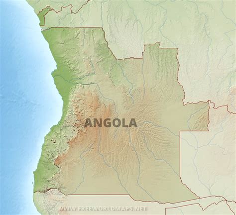 Angola Physical Map