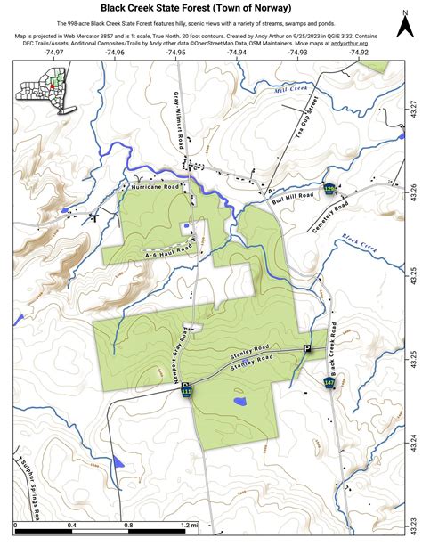 Map: Black Creek State Forest (Town of Northway) | Andy Arthur.org