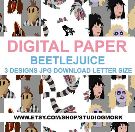 Beetlejuice Printable Papers for Planners Crafts Journals - Etsy ...