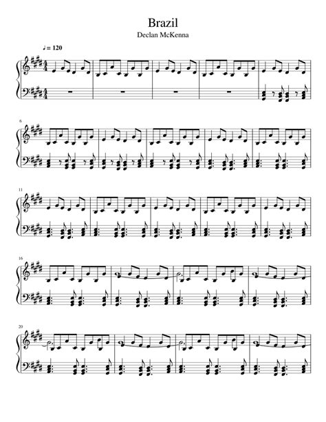 Brazil Sheet Music For Piano Download Free In Pdf Or Midi