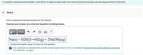 Solved In A Popular Classroom Demonstration Solid Lithium