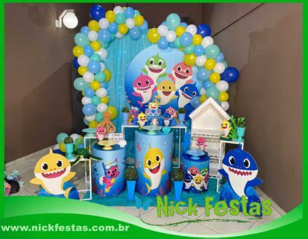 Decoração Infantil Cilindros Baby Shark Nick Festas