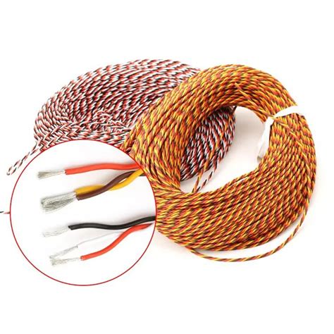 5M 16feet 20AWG 100 Core 0 08TS OD1 7 3 Ways Twist Servo Extension