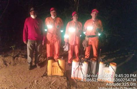 Brigadistas combatem incêndios na cidade de Lagoa de São Francisco GP1