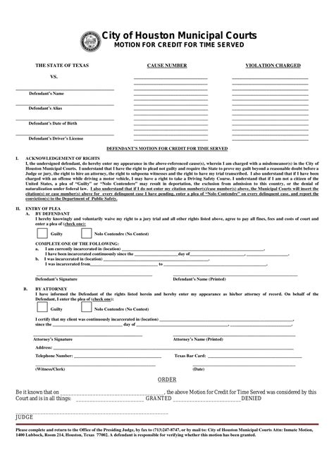 Time Served Form Fill Out Printable Pdf Forms Online