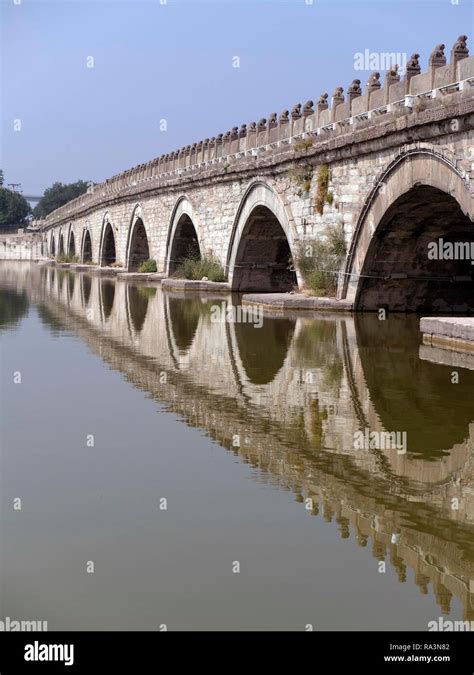 Marco Polo Bridge Or Lugou Bridge Yongding River Beijing China Stock