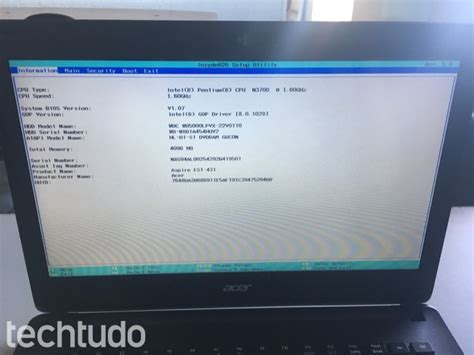 Como Entrar Na BIOS De Um Notebook Acer Dicas E Tutoriais TechTudo