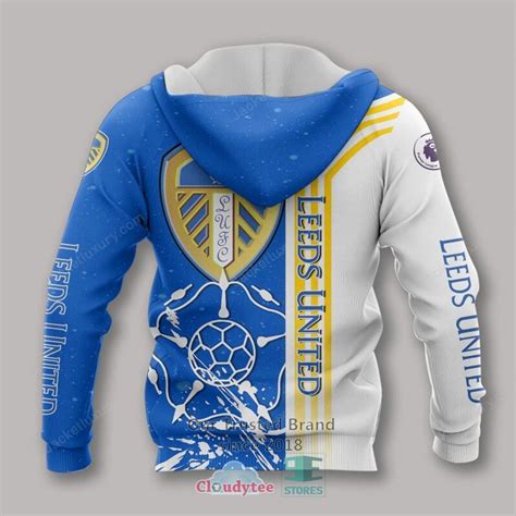 Leeds United Blue With Yellow Stripes Zip Up Hoodie