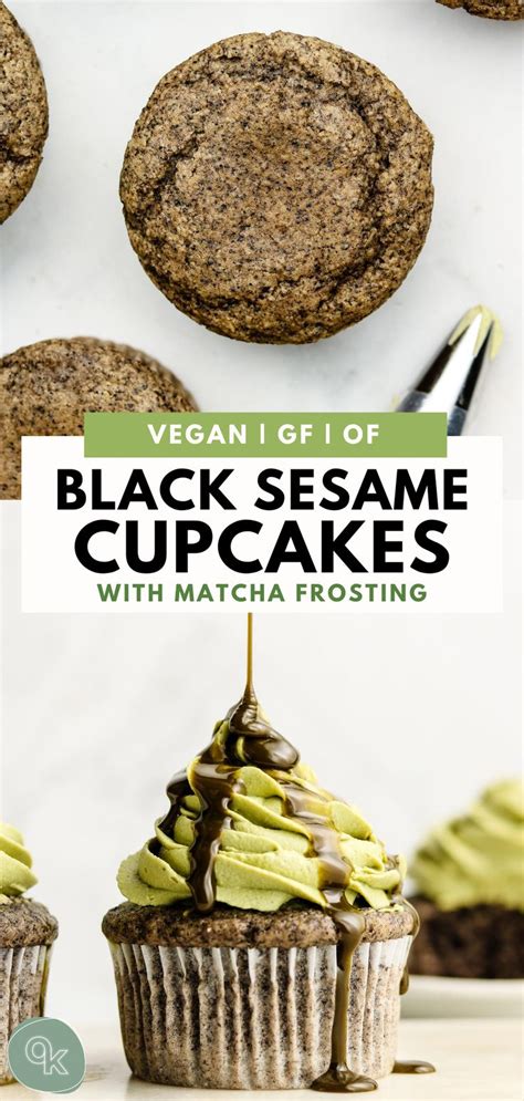 Black Sesame Cupcakes With Matcha Frosting V Gf Okonomi Kitchen