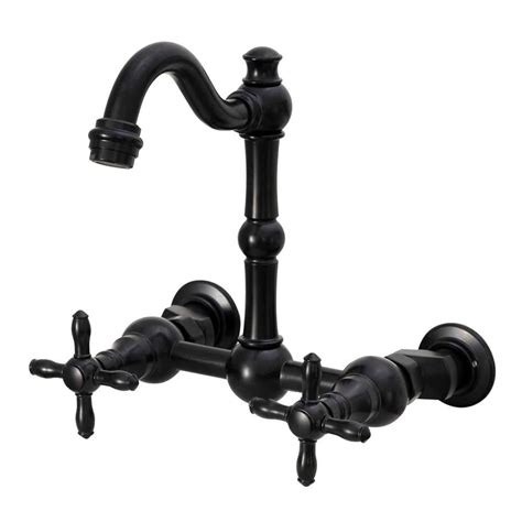 Akicon Bathroom Faucets Solid Brass Wall Mount Bathroom Sink Faucet With 2 Cross Handles