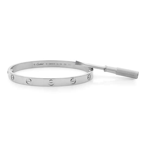 Cartier Love Bracelet 18 White Gold At 1stdibs