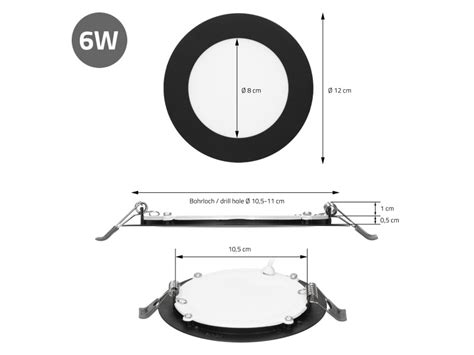 Ecd germany 1x ultraslim mince panneau led projecteur encastré 6w smd