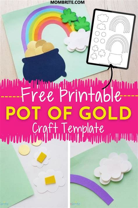 Easy Pot Of Gold Craft Free Template In 2024 Arts And Crafts For