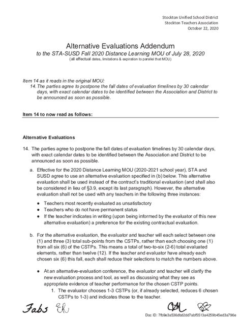 Fillable Online Alternative Evaluations Addendum Fax Email Print