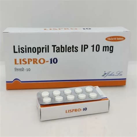 Lispro Lisinopril Tablets For Hypertension Packaging Size 10x3x10