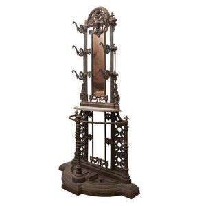 Foliate Cast Iron Hall Stand With Marble Top Hall Umbrella Stick