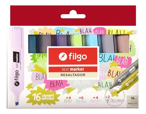 Set X 16 Resaltador Filgo Text Marker Surtidos En Caja ELMARKETWEB