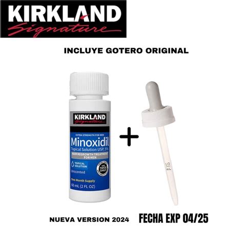 Minoxidil Kirkland 5 1 Frasco 1 Mes Y Gotero Barba Y Cabello