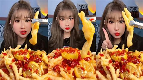 Spicy Chicken Feet Mukbang Chicken Feet Salad Asmr Eating Pickled