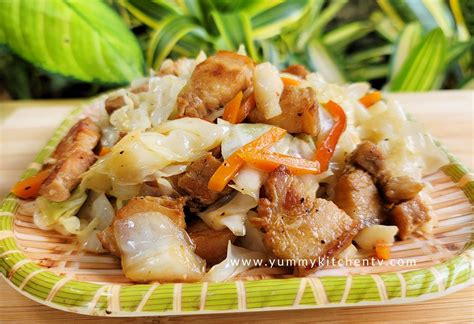 Stir Fry Cabbage With Pork Belly Yummy Kitchen