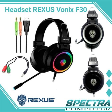 Jual Headset Gaming Rexus Vonix F30 LED RGB Spectrum Dual Jack With USB