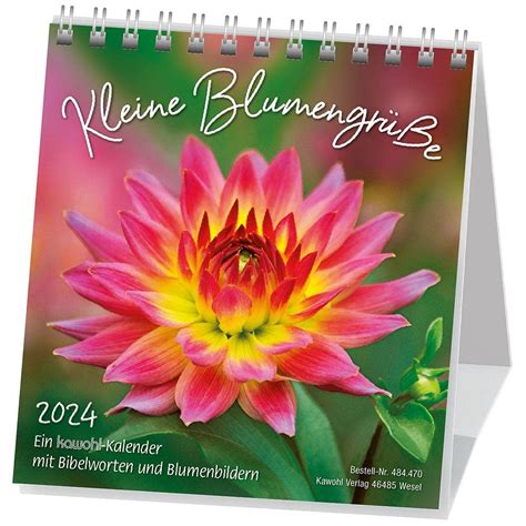 Kleine Blumengr E Aufstellkalender Mit Blumenmotiven Und