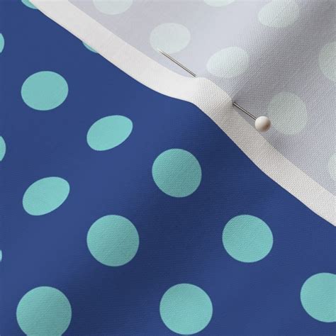 Blue With Green Polka Dots 1 2” Fabric Spoonflower