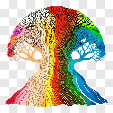 Descarga Árbol Colorido con Siete Ramas de Chakra Simbolizando