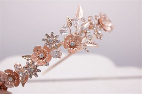 Rose Gold Headband Wedding Hair Tiara Headbandbridal Hair Etsy