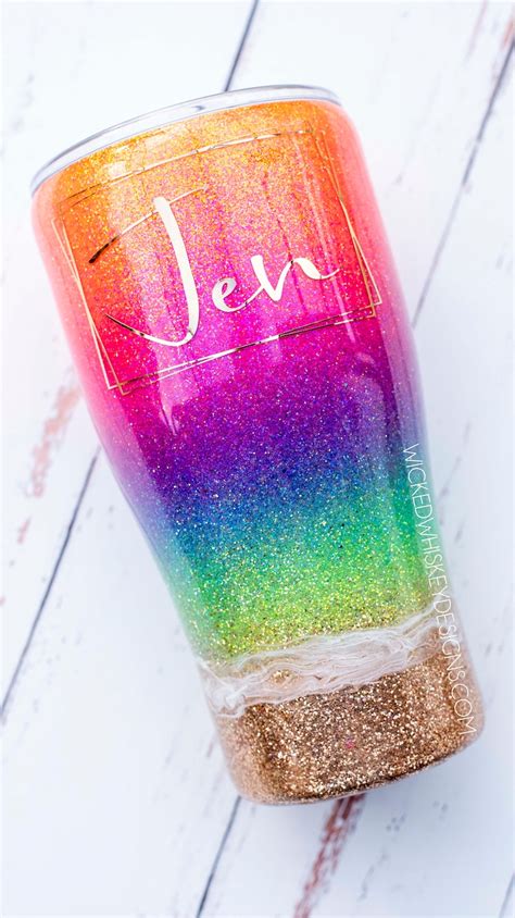 Salty Ombre Glitter Tumbler Beach Glitter Tumbler Pink Etsy