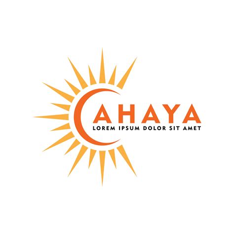 Cahaya Logo Sun And Moon Logo Vector Flat Design Illustration