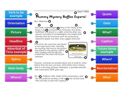 Features Of A News Report Labelled Diagram