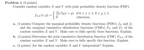 Solved Consider Random Variables X And Y With Joint Chegg